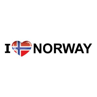 Sticker - I love Norway - 19 x 4 cm - Noorwegen - landenthema