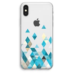 Gekleurde driehoekjes blauw: iPhone XS Max Transparant Hoesje