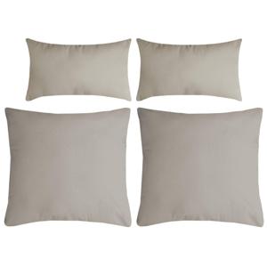 Stof Textile sierkussen Nelson - set 4x - beige - 2 formaten - polyester