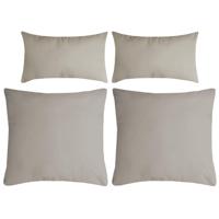 Stof Textile sierkussen Nelson - set 4x - beige - 2 formaten - polyester