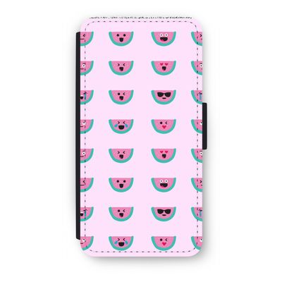 Smiley watermeloenprint: iPhone 7 Plus Flip Hoesje
