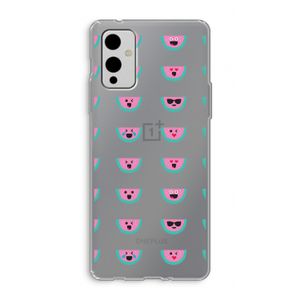 Smiley watermeloenprint: OnePlus 9 Transparant Hoesje