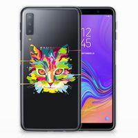 Samsung Galaxy A7 (2018) Telefoonhoesje met Naam Cat Color
