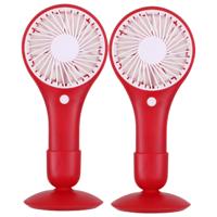 Urban Living USB ventilator - 2x - met standaard - rood - kunststof - 20 x 10 cm