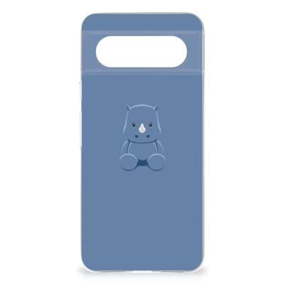 Google Pixel 8 Telefoonhoesje met Naam Baby Rhino Google Pixel 8 Telefoonhoesje met Naam Baby Rhino