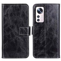 Xiaomi 12 Pro Wallet Case met Magnetische Sluiting - Zwart