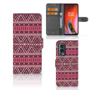 OnePlus Nord 2 5G Telefoon Hoesje Aztec Paars
