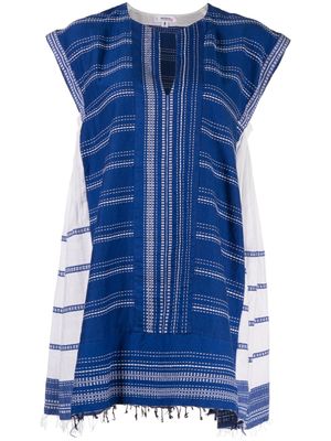 lemlem robe-caftan Inku à coupe courte - Bleu