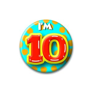 Verjaardags button I am 10