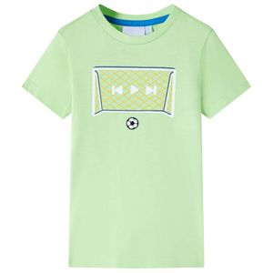 Kindershirt met doelprint 116 limoenkleurig