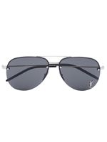 Saint Laurent Eyewear lunettes de soleil à monture pilote - Argent