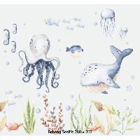 Designed4Kids wandvullend behang kinderkamer sealife-280 x 260 cm