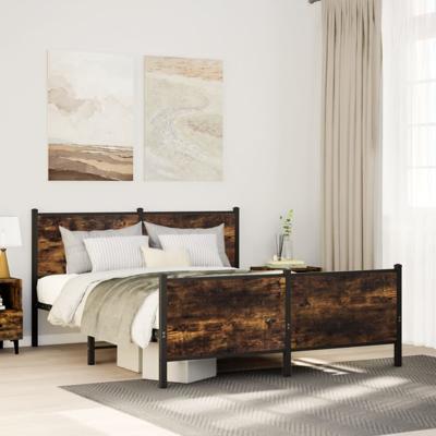 Bedframe zonder matras metaal gerookt eikenkleurig 160x200 cm