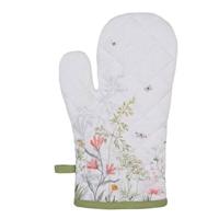 Clayre & Eef Ovenwant 18x30 cm Wit Katoen Bloemen