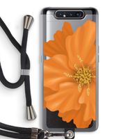 Orange Ellila flower: Samsung Galaxy A80 Transparant Hoesje met koord