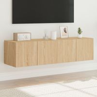 Tv-wandmeubelen met LED 2 st 60x35x31 cm sonoma eikenkleurig