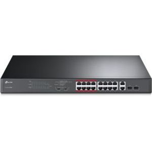 TP-LINK TL-SL1218MP netwerk-switch Unmanaged Gigabit Ethernet (10/100/1000) Zwart Power over Etherne