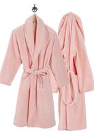 Zachte microvezel badjas roze - soft touche