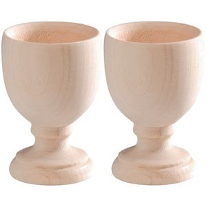 2x Eierdopjes schilderen/versieren 7 cm hobby/knutselmateriaal