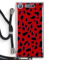 Red Leopard: Sony Xperia XZ1 Transparant Hoesje met koord