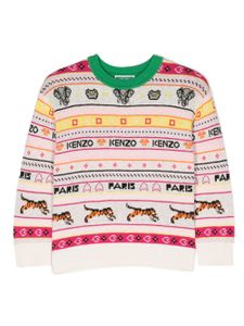 Kenzo Kids pull à motif GG en jacquard - Tons neutres