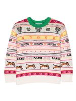 Kenzo Kids pull à motif GG en jacquard - Tons neutres