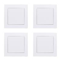 Wandcontactdoos - 4x - schakelaar - inbouw - wit - 80 x 80 mm - 250V AC/10A