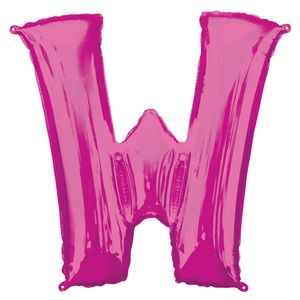 Folieballon Roze Letter 'W' 83 cm