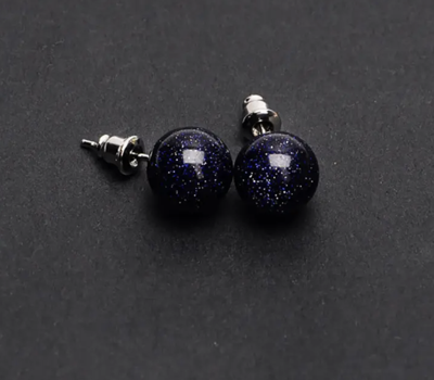 Blauw Zandsteen Oorstekers - Sieraden - Spiritueelboek.nl