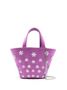 Amina Muaddi Superamini Lily satijnen shopper - Paars