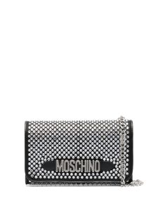 Moschino pochette à ornements en cristal - Noir