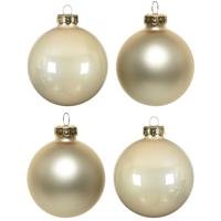 Decoris Kerstballen set - 10x - parel/champagne kleur - glas - 6 cm