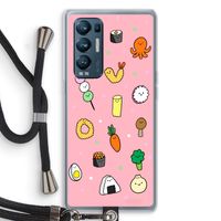Happy bento friends: Oppo Find X3 Neo Transparant Hoesje met koord