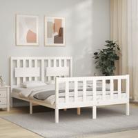 Bedframe zonder matras massief grenenhout wit 120x200 cm