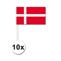 10 zwaaivlaggetjes Denemarken 12 x 24 cm - thumbnail