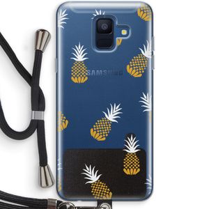Ananasjes: Samsung Galaxy A6 (2018) Transparant Hoesje met koord