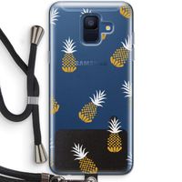 Ananasjes: Samsung Galaxy A6 (2018) Transparant Hoesje met koord