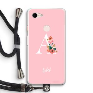 Pink Bouquet: Pixel 3 XL Transparant Hoesje met koord