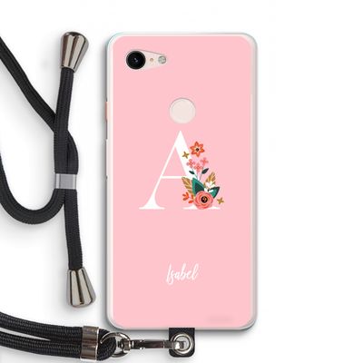 Pink Bouquet: Pixel 3 XL Transparant Hoesje met koord