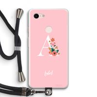 Pink Bouquet: Pixel 3 XL Transparant Hoesje met koord