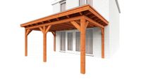 Trendhout Aanbouwveranda Lucca 555x390 cm - Plat dak- - Onbehandeld lariks Douglas hout- Trendhout