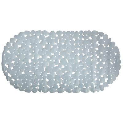 MSV Badmat - douche anti-slip mat - PVC - grijs - 35x68 cm - zuignappen - steentjes motief