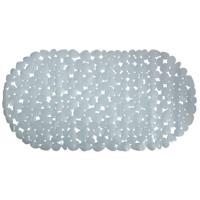 MSV Badmat - douche anti-slip mat - PVC - grijs - 35x68 cm - zuignappen - steentjes motief