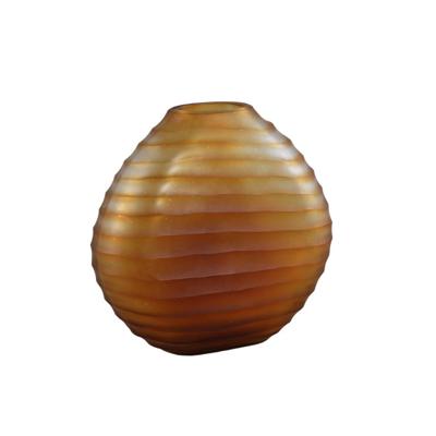 Lavanya Brown glazen ovale vaas L