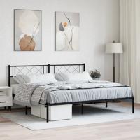 Bedframe met hoofdbord metaal zwart 180x200 cm - thumbnail
