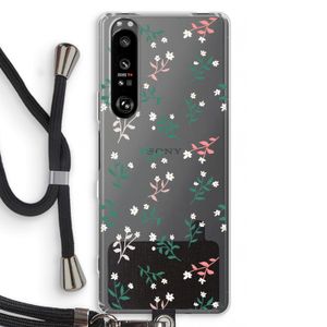 Small white flowers: Sony Xperia 1 III Transparant Hoesje met koord