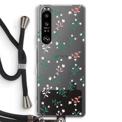 Small white flowers: Sony Xperia 1 III Transparant Hoesje met koord