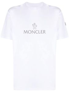 Moncler t-shirt en coton à logo imprimé - Blanc