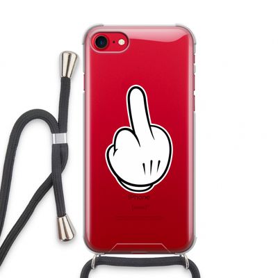 Middle finger black: iPhone SE 2020 Transparant Hoesje met koord