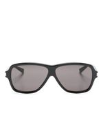 Saint Laurent lunettes de soleil oversize à logo embossé - Noir